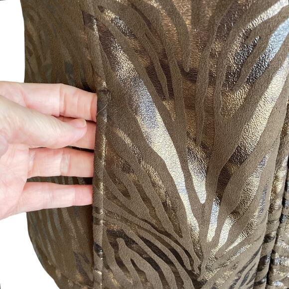 Faux Fur Collar Zebra Print Vest - Picture 7 of 9